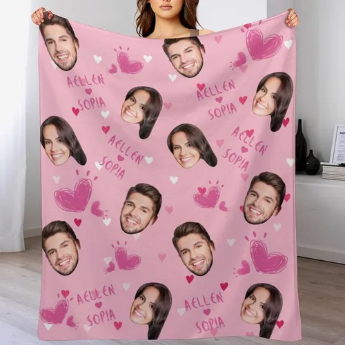 Miniatura 6 de Manta de amor personalizada para parejas, manta personalizada con imagen y nombre, regalo para novia, manta personalizada para el día de San