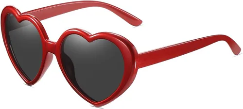 JOVAKIT Lentes de sol polarizados en forma de corazón para mujer, estilo vintage, encantadores, retro, de gran tamaño, lentes de protección UV400