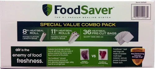 Miniatura 3 de FoodSaver Special Value - bolsas sellables combo rollo de 1-8", 4-11". bolsas pre cortadas