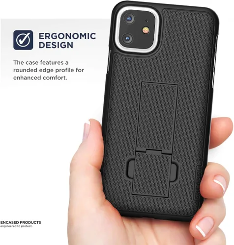 Miniatura 5 de Encased Funda para cinturón iPhone 11 con clip (Serie DuraClip) Funda ultradelgada con funda (Negro)