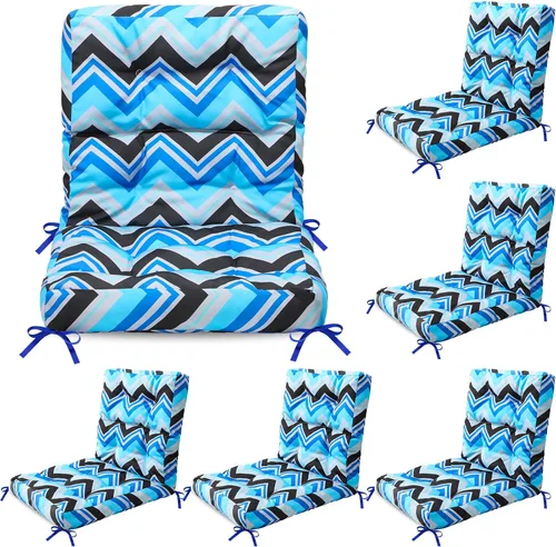 Miniatura 10 de Hoteam Juego de 6 cojines para sillas de patio al aire libre, 20 x 40 pulgadas, cojines de patio para sillas altas para muebles de exterior, Beige