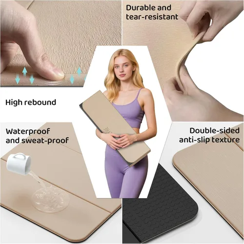 Miniatura 4 de Foldable Yoga Mat Exercise Mat for Home Workout, Comfortable and Durable, 8mm Thick Portable Folding Mat, Non-Slip, Pilates Mat Thick, Outdoor Use
