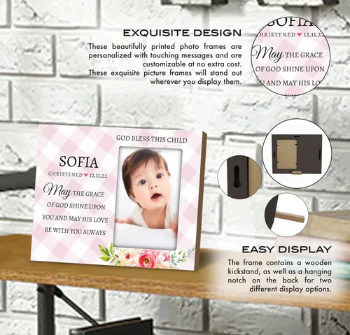 Miniatura 3 de Lifesong Milestones Marco de fotos personalizado para bautizo, regalos de bautismo para niñas, niños, padrinos, regalos de baby shower, baby shower