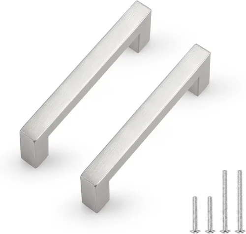 Miniatura 37 de Probrico - Tiradores cuadrados de acero inoxidable para puerta de armario o cajón, color negro, 0.5 pulgadas de ancho