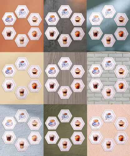 Miniatura 7 de Pintoo Juego de rompecabezas de azulejos de pared, serie Coffee Time, seis de 56 piezas de azulejos de pared crean pantallas 3D con tiras