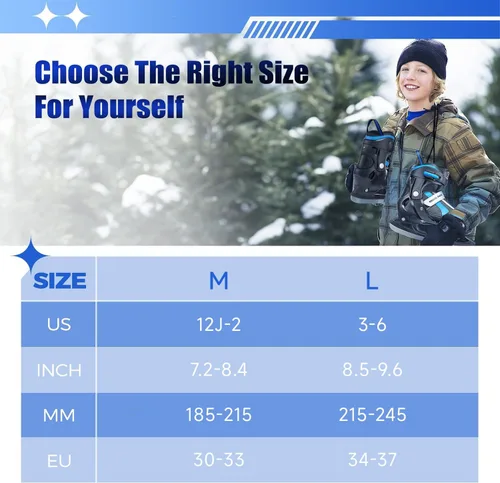 Miniatura 6 de Patines de Hielo Ajustables para Niños: Patines de Hockey sobre Hielo para Niño, Niña, Principiante, Juvenil, Junior, Adecuados para Exteriores