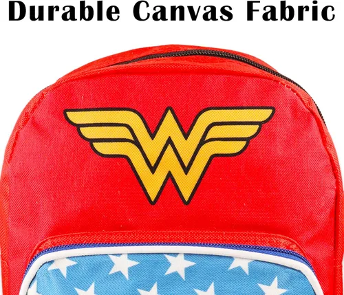 Miniatura 5 de Wonder Woman Juego de mini mochila Mini mochila Wonder Woman de lona de 10 pulgadas con bolsillo frontal y botella Paquete de mochila Wonder