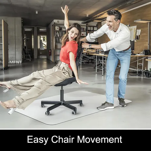 Miniatura 5 de Kuyal Tapete para silla para suelo de madera dura, 46 x 46 pulgadas, tapete rectangular para escritorio, tapete de protección duradero para sillas