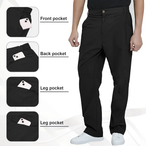 Miniatura 4 de MEETYOO Pantalones cargo de senderismo para hombre, impermeables, tácticos, ligeros, elásticos, para acampar