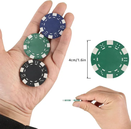 Miniatura 2 de Fichas de póquer de 11.5 gramos, 100 piezas de fichas de póquer de casino para Texas Hold'em, fichas de blackjack, kit de juegos de póquer