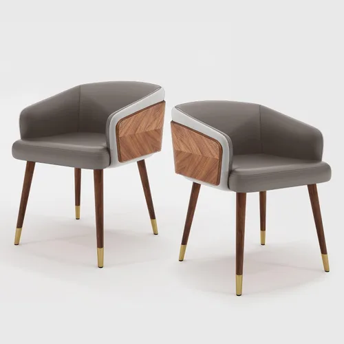 Miniatura 26 de ARTPLAN Juego de 2 sillas de comedor, sillas decorativas tapizadas de tela para sala de estar, sillas de brazo para muebles de interior del hogar
