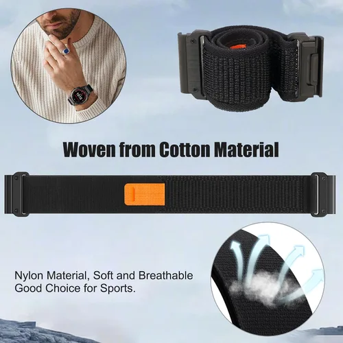 Miniatura 3 de ANCOOL Correas de reloj de nailon Quickfit para Garmin Fenix 7/Fenix 6/Fenix 5 Band 0.866 in Quickfit Nylon Watch Band Reemplazo para Fenix 7