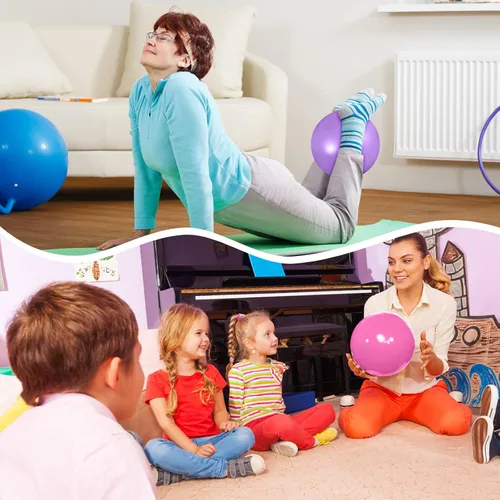 Miniatura 6 de Aoriher 10 pelotas pequeñas de pilates, de 9 pulgadas, mini pelotas de yoga antiestallidos y antideslizantes para estabilidad, fitness, terapia