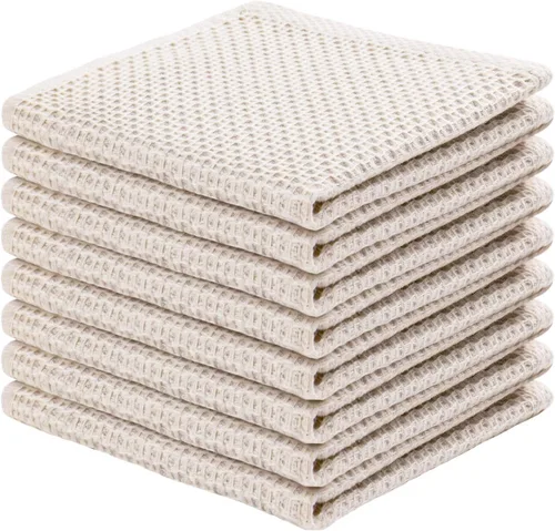 joybest Paños de cocina de algodón, paquete de 8 paños de cocina de tejido de gofre, ultra suaves, absorbentes, paños de secado rápido, trapos de