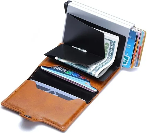 Miniatura 6 de Cartera ultrafina con bloqueo de RFID segura para tarjetas de crédito, Negro -, Minimalista