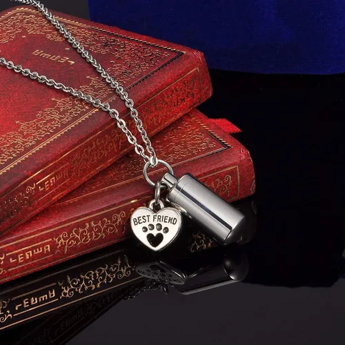 Miniatura 8 de TTVOVO Collar de urna de cremación para mascotas, para cenizas, recuerdo conmemorativo, soporte para cenizas, medallón de urna para mejor amigo