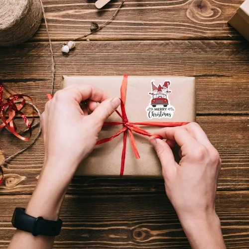 Miniatura 4 de Wailozco 200 calcomanías de gnomo de Feliz Navidad para sobres de pequeñas empresas, paquetes, productos hechos a mano, bolsas, bonitos sellos