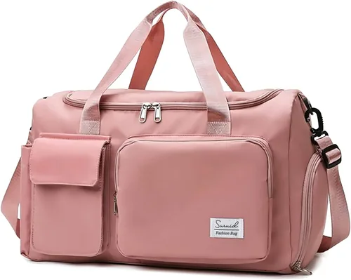 Bolsa deportiva de gimnasio con compartimento para zapatos, bolsa de viaje con bolsillo separado seco húmedo para hombres y mujeres, bolsa de noche