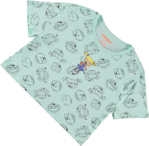 Miniatura 6 de Nickelodeon Camisa de moda de los años 90 de Rugrats Angelica y Reptar Allover Crop Top Skimmer Tee