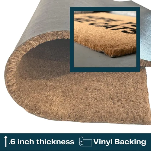 Miniatura 3 de NICKEL DESIGNS Modern Welcome Doormat, 18 x 30 Inch, Heavy Duty Natural Coir Fibers, UV and Weather Resistant, Modern Porch Decor, Simple and Bold