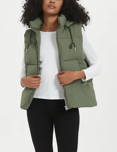 Miniatura 2 de Flygo Chaleco acolchado de invierno para mujer, cuello alto, con cremallera, acolchado, sin mangas, con bolsillos