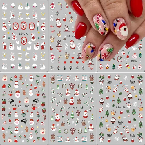 Miniatura 8 de 8 hojas de calcomanías de arte de uñas para el día de San Valentín, autoadhesivas, 3D, color plateado, rosa, rojo, labios, letras de corazón, diseño