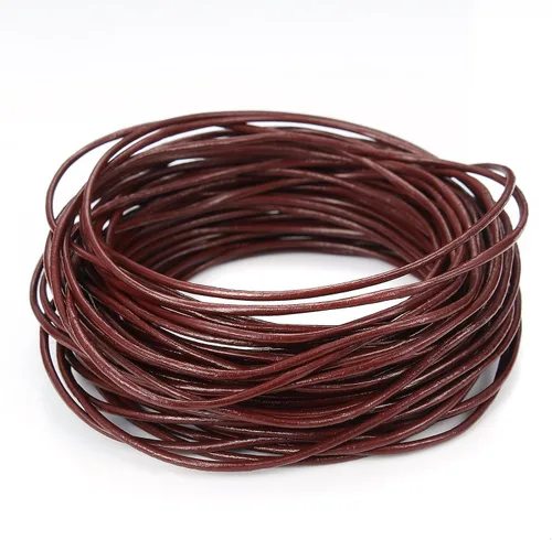 Miniatura 10 de Cordones de cuero redondos genuinos Beadnova de 0.05 a 0.19 in para el collar de la pulsera que rebordea la fabricación de la joyería, 01.blanco