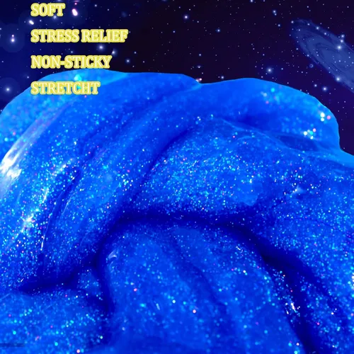 Miniatura 2 de 24 paquetes de slime azul de la galaxia estrellada, recuerdo de fiesta para niños, niñas y niños, antiadherente, alivio del estrés y la ansiedad