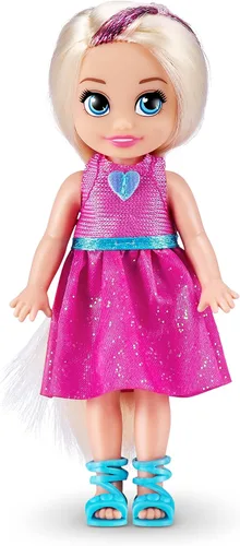 Miniatura 5 de Sparkle Girlz ZURU - Conjunto de muñeca y mascota de princesa, vestido azul y perro, 2 mascotas incluidas, muñeca de moda posable, vestido