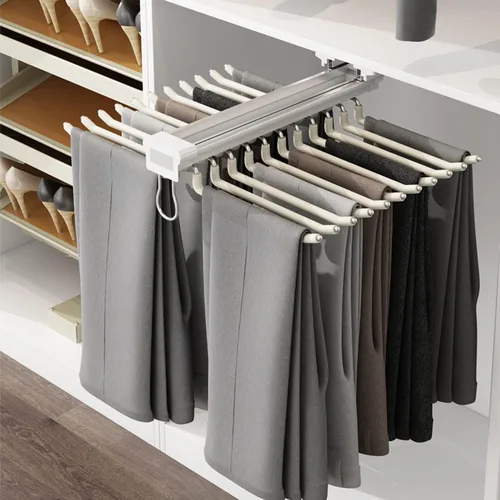 MYOYAY Perchero extraíble para pantalones con 22 brazos de acero, organizador de ropa para armario, para ahorrar espacio y almacenamiento, carga