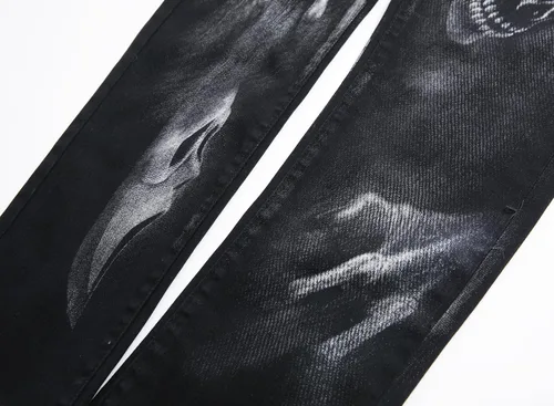 Miniatura 72 de Baylvn - Pantalones de mezclilla entallados y estampados para hombre con corte recto