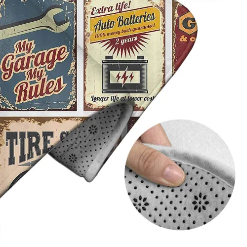 Miniatura 4 de Tapete de baño antiguo para automóvil de los años 50, retro, garaje, accesorios antiguos, póster de reparación estadounidense, alfombra de baño