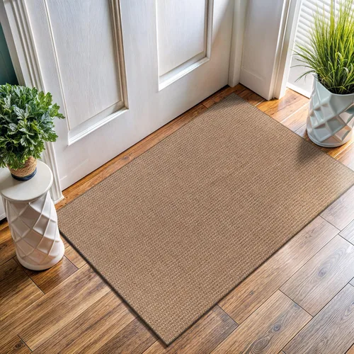 Miniatura 35 de Tapete de Puerta de Yute Fácil 2x3 Pies Interior Exterior Alfombras Naturales Alfombra de Fibra Sólida Alfombra de Área Tejida Boho Fácil de Limpiar