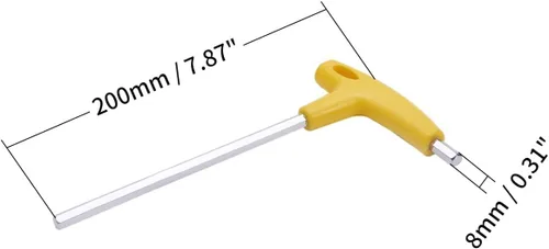 Miniatura 2 de Utoolmart Llave Allen con mango en T, 0.315 in, métrica 70 #, llave hexagonal de acero con mango en T, 8.661 in de longitud total