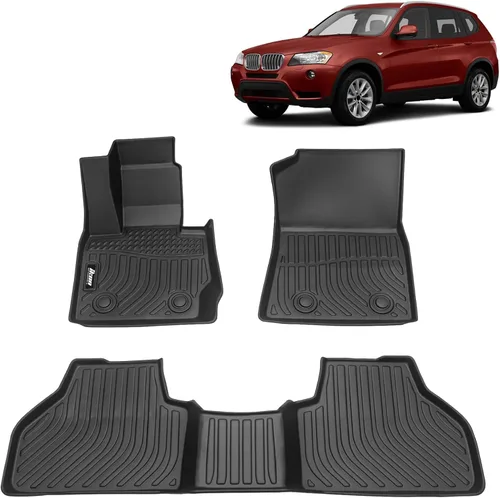 Miniatura 24 de FREEMOTOR802 Compatible con Ford Maverick 2.5L híbrido 2022-2025, alfombrillas de piso negras moldeadas en 3D, protección para 1ª y 2ª fila