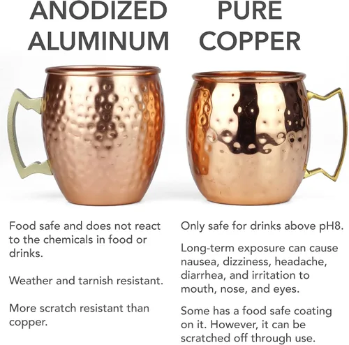 Miniatura 7 de ARORA Moscow Mule - Juego de 4 tazas de aluminio martilladas hechas a mano para bebidas de cóctel, bar de cerveza, regalos de fiesta, color cobre