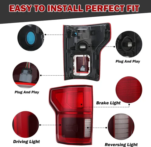 Miniatura 2 de Conjunto de luz trasera LED para Ford F150 2018 2019 2020 con lámpara trasera de punto ciego KL3Z13405B (lado izquierdo del conductor)