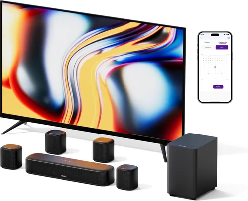 ULTIMEA Barra de sonido de 7.1 canales con subwoofer, sistema de sonido envolvente virtual para TV, barra de sonido para Smart TV con 4 altavoces