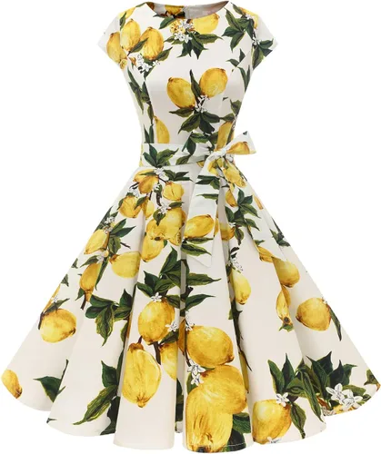 Miniatura 48 de Dressystar - Vestidos clásicos de fiesta con mangas casquillo, estilo Rockabilly y retro de la década de 1950