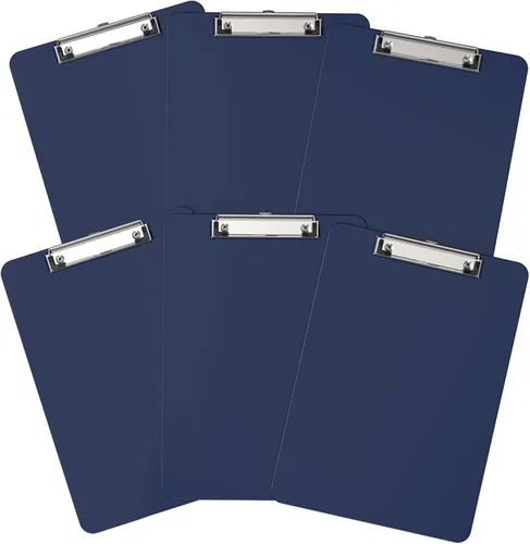 Miniatura 23 de Portapapeles de plástico, tablero de clip negro A4 de 8.5 x 11 pulgadas para aula, estudiantes, niños, mujeres, tamaño 9 x 12.5 pulgadas con clip
