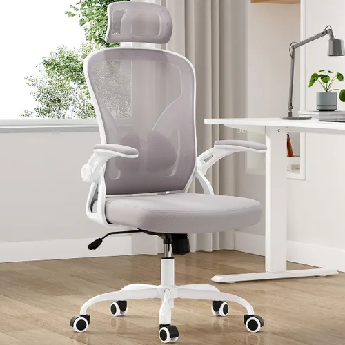 Farini Silla Ergonómica de Oficina, Silla de Escritorio para Oficina en Casa con Reposacabezas, Silla de Computadora de Respaldo Alto con Respaldo