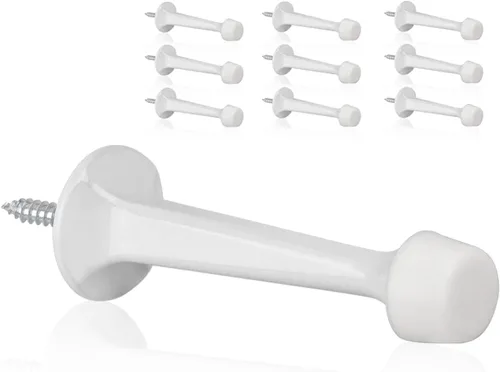 Miniatura 13 de Paquete de 6 Topes de Puerta de Oro Sólidos y Rígidos - Topes de Puerta Resistente con Protector de Pared y Puntas de Goma Suave, Latón Cepillado