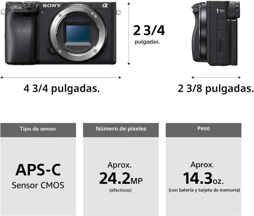 Miniatura 3 de Sony Alpha a6400 - Cámara digital sin espejo compacta con lente intercambiable APS-C, enfoque automático en tiempo real del ojo, video 4K, pantalla