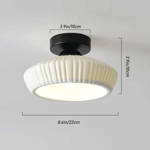 Miniatura 6 de Lámpara de techo retro de estilo rústico con pantalla de cerámica, iluminación moderna cerca del techo para dormitorio, cocina, porche, pasillo