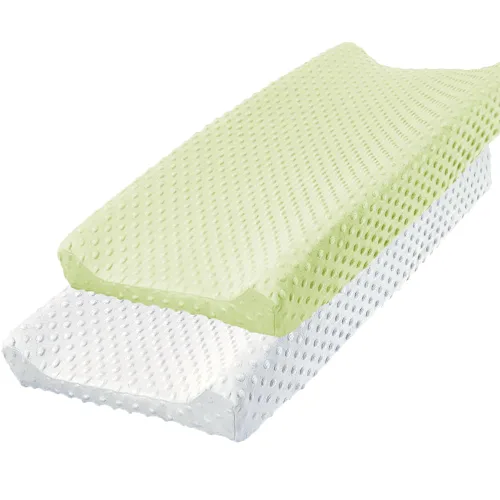 Miniatura 9 de Owlowla Funda para cambiador, sábanas suaves de punto minky para cambiador para bebé niño y niña (crema)