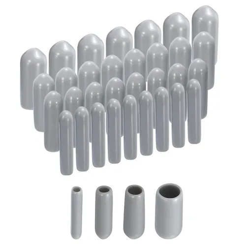 Miniatura 11 de uxcell 40 tapas redondas de goma de 3/32" 1/8" 5/32" 1/4" cubierta de vinilo negro tornillo protectores surtido