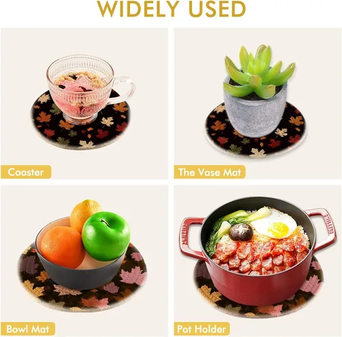 Miniatura 4 de Salvamanteles para platos calientes, ollas y sartenes, 2 soportes para ollas, resistentes al calor, de algodón, redondos, para encimera de cocina