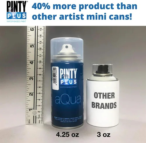 Miniatura 4 de Pintyplus Aqua Mini pintura en aerosol - Juego de 8 latas a base de agua de 4.2 onzas. Acabado ultra mate. Perfecto para artes y manualidades.