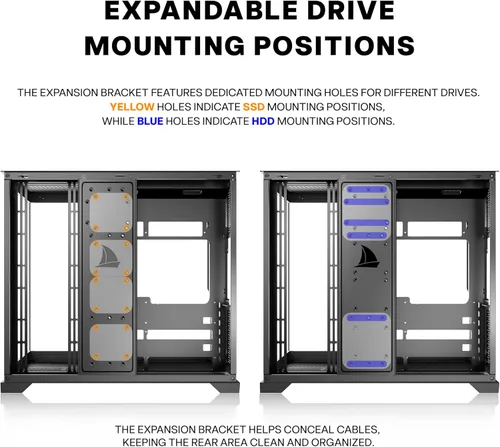 Miniatura 14 de PC CASE 9 PWM ARGB Ventiladores preinstalados, funda de PC para juegos de media torre, carcasa panorámica de vidrio templado para computadora