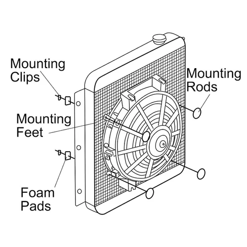 Miniatura 6 de Ventilador de enfriamiento eléctrico de empuje delgado de 6 pulgadas 650CFM Radiador Enfriador de aceite Kit de montaje universal Negro